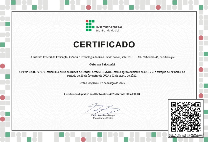 Banco de Dados Oracle PL SQL